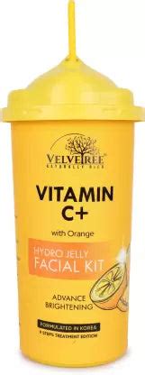 Velvetree Hydro Jelly Facial Kit Vitamion C+ with orange Advance Brigh ...