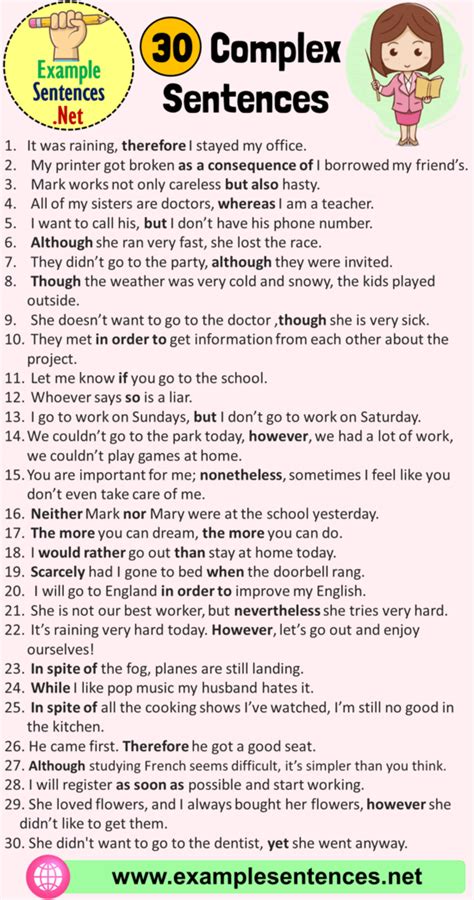 Examples of Complex Sentences 的图像结果