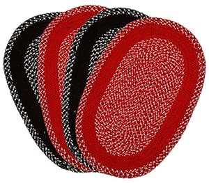 Buy Kuber Industries Oval Design Soft Cotton Blend Anti Slip 4 Pieces ...