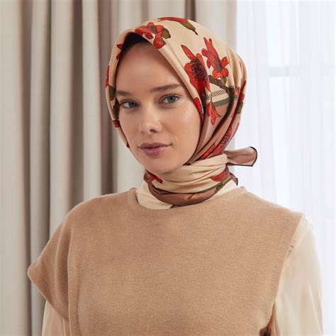 Camel Silk Floss Tree Twill Silk Scarf | Ipekevi