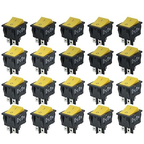 Electronic Spices KCD4 30A 250V AC DPST ON-OFF Yellow Color 4 Pin ...