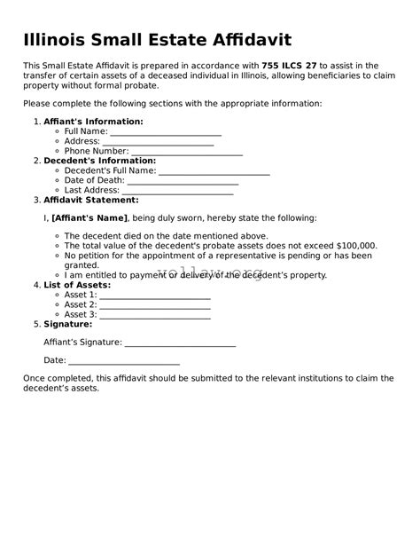 Create Your Illinois Small Estate Affidavit With Our Free Form