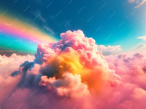 Premium Photo | Colorful rainbow in the cloud