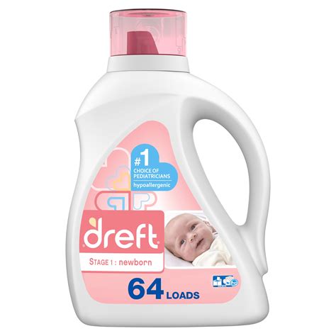 Dreft Newborn 64 Loads Baby Liquid Laundry Detergent, 100 Fl Oz ...