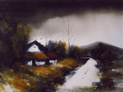 "Sweet Home": Grey Acrylic Painting by Parag Adhikari – ArtZolo.com