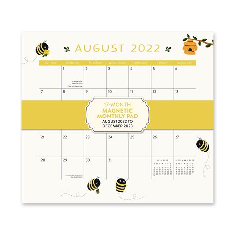 Orange Circle Studio 2022 2023 Magnetic Monthly Calendar Pad 17 ...