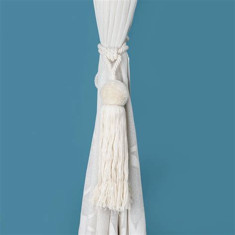 The Decor Mart Sponge Ball White Aesthetic Tassel - Pack Of 2