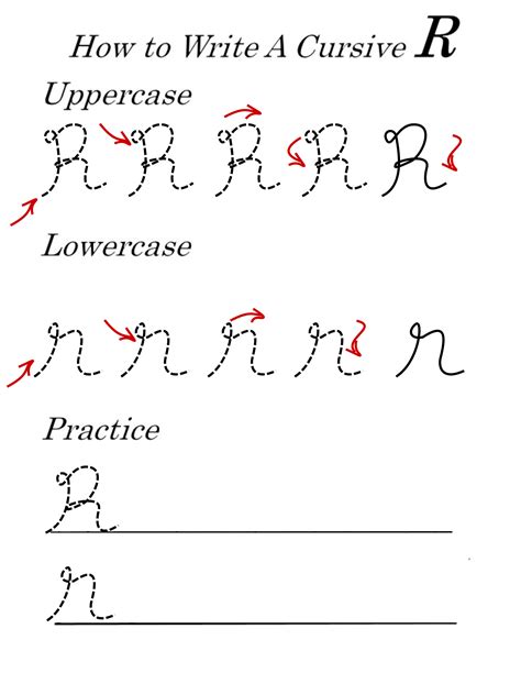 Cursive 'R' worksheets for writing practice: Capital, upper and ...