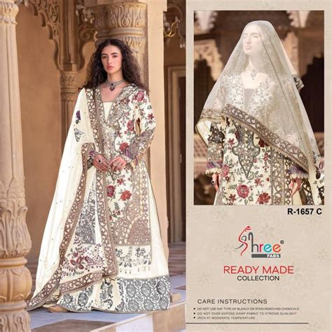 Shree R 1657 Organza Embroidered Ready Made Pakistani Salwar Suits