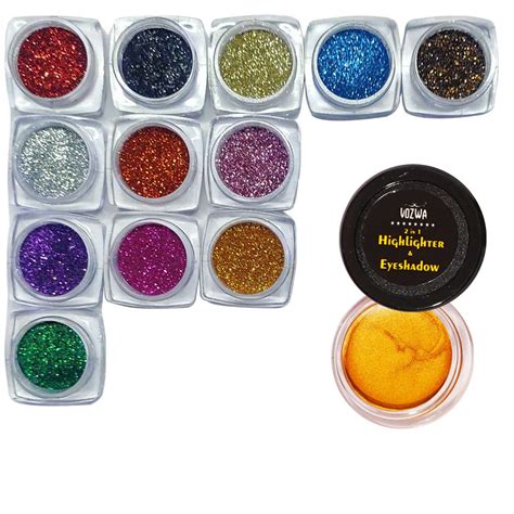 Buy Vozwa 12 Color Eyeshadow Glitter with Golden Highlighter Online at ...