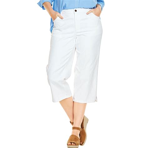 Woman Within Plus Size Stretch Denim Five-Pocket Capri Jeans - Walmart.com
