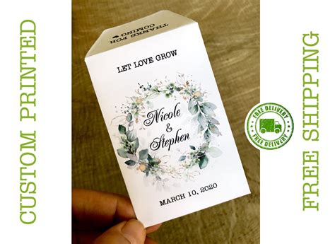 Greenery Seed Packets Custom Seed Packets Let Love Grow | Etsy