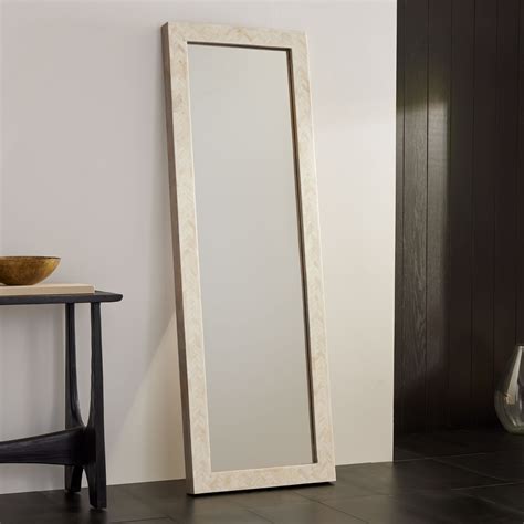 West Elm Parson Leaning White Floor Mirror - AptDeco
