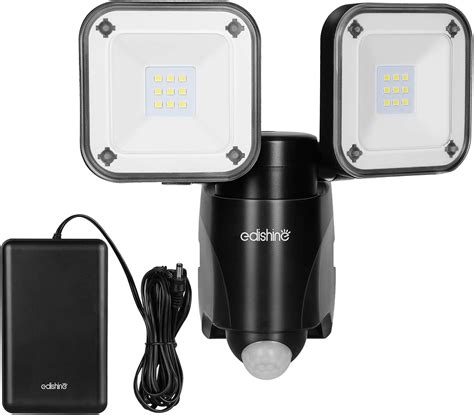 EDISHINE Battery Powered Motion Sensor Security Lights, 800LM LED Flood ...