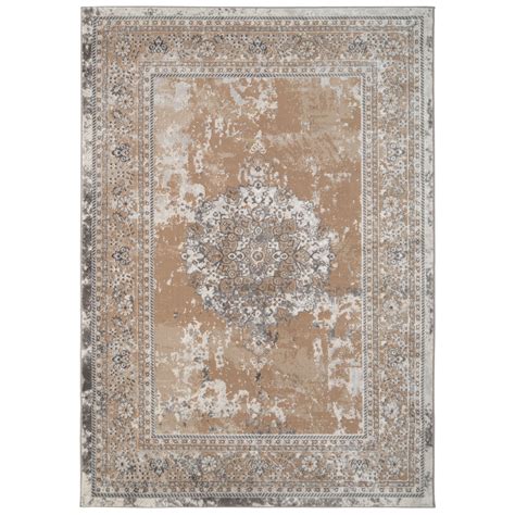 Traditional Distressed Beige Area Rug - Victoria | Living Room Rugs | Kukoon Rugs Online