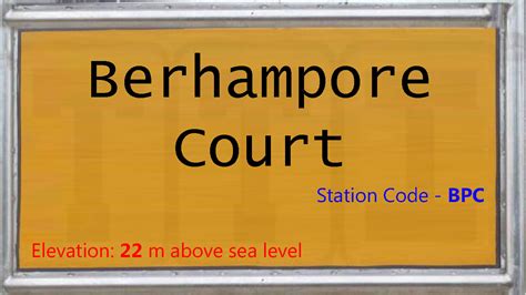 BPC / Berhampore Court Railway Station | Train Arrival / Departure ...