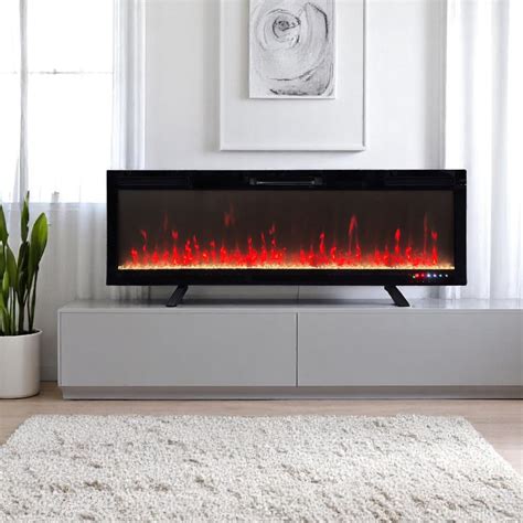 Mirage 60" Modern Electric Free Standing Wall Mountable Fireplace ...