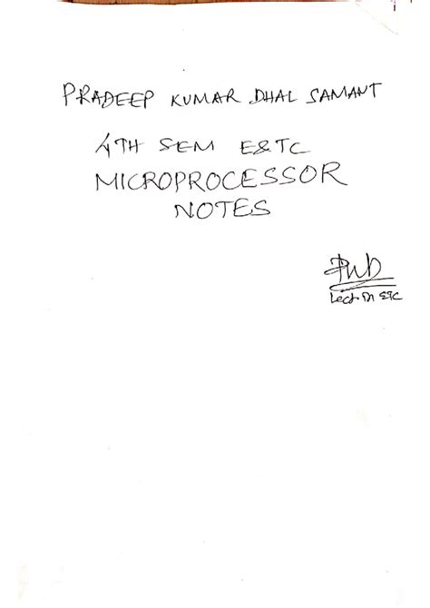 4TH SEM Microprocessor by PKD - PRADEEP KUMAR DHAL SAMANT 4TH SEM ...