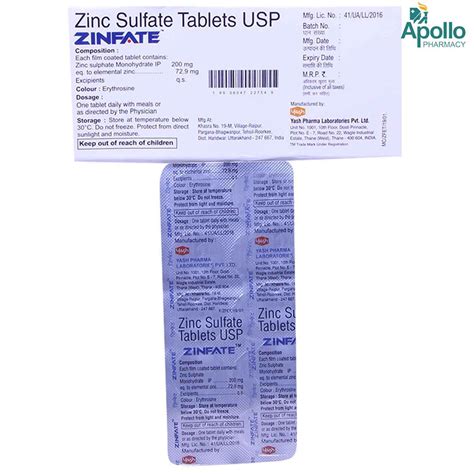 Zinfate Tablet | Uses, Side Effects, Price | Apollo Pharmacy