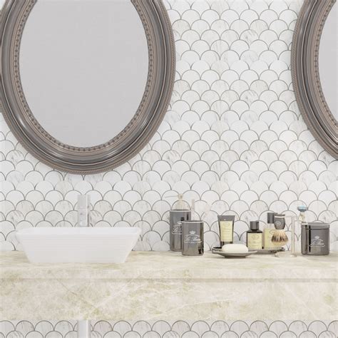 Avant Decor (Sample) Seoul Carrara 4-in x 4-in Marble Look Peel and ...