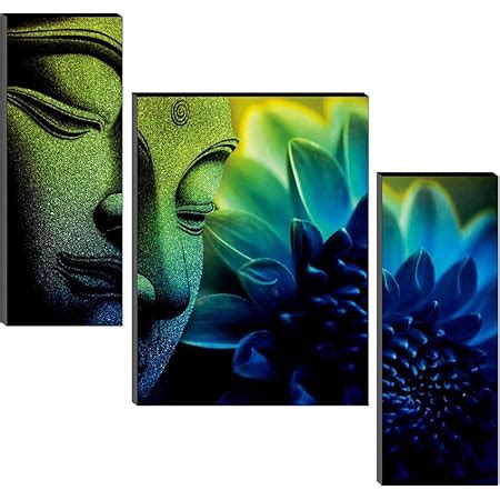 SAF Set of 3 Buddha 6MM MDF UV Textured Home Decorative Gift Item ...