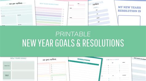 New Year Goals Template - 28 FREE New Years Resolution PDFs