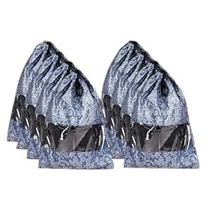 Kuber Industries Pack of 8 Shoe Bags | Travel Shoe Bags | Drawstring ...