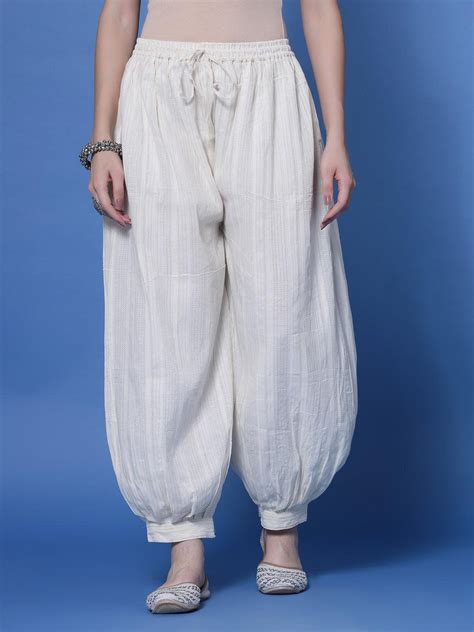 Design Cotton Loose Fit Afghani Salwar - Off-White Self Design – Clora ...