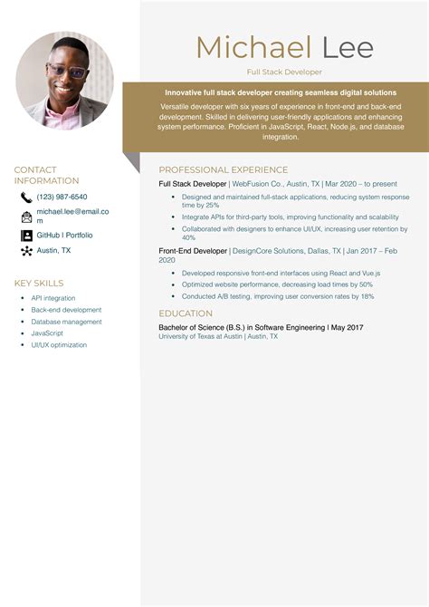 Image result for Software Developer Resume Example