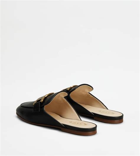 Woman BLACK Mules in Leather XXW79A0EX40NF536MB999 | Tods