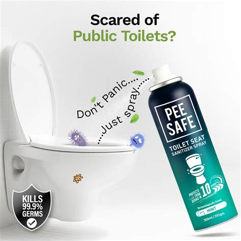 Pee Safe Toilet Seat Sanitizer Spray | Mint | 300 ML - Washroom Pack