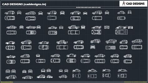 Download Free AutoCAD Blocks file – CARS: ELEVATION AND PLAN VIEWS ...