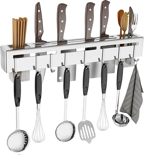 Amazon.com: Knife Holder, Stainless Steel Knives Holder with 8 Hooks ...