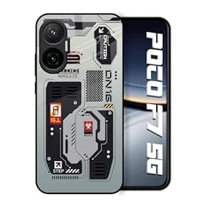 Hocopoco Printed Tempered Glass Back Cover Compatible with Poco F7 5G ...