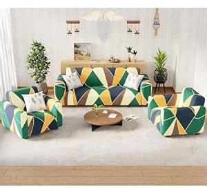 Lukzer 5 Seater Geometric Universal Sofa Cover 3+1+1 Seater | 360 ...