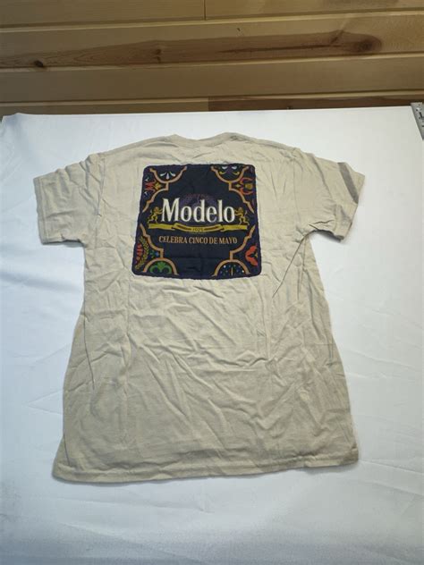 Modelo T-Shirt Mens Medium Beige Logo Cerveza Mexican… - Gem