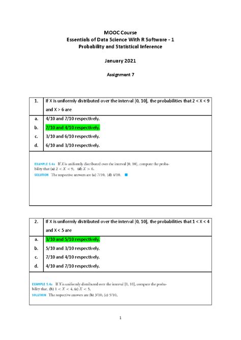 Assignment 7: Probability and Statistical Inference L38-42 - Studocu