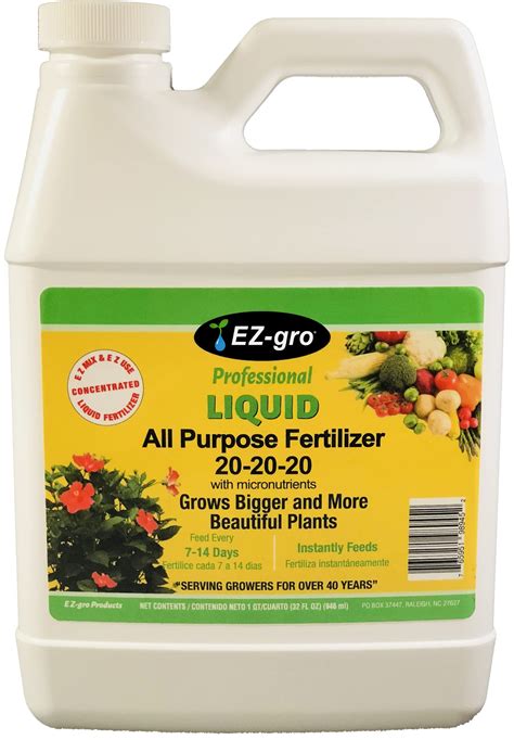 EZ-gro 20 20 20 Fertilizer - All Purpose Liquid Plant Food