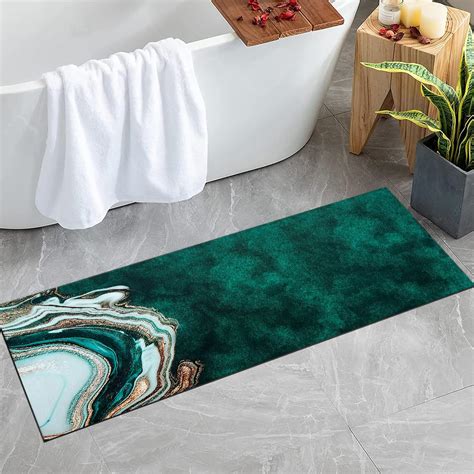 Amazon.com: XIAOQIN Extra Long Bathroom Rug, Dark Green Bathroom Rugs ...