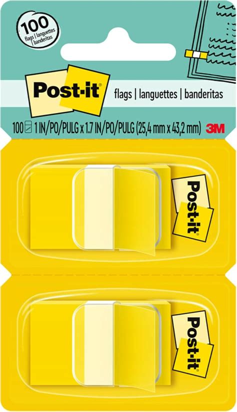 Post-it Flags, Yellow, 100 Count 50 x 2 Dispensers India | Ubuy