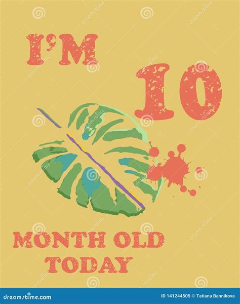 Vector Baby Milestone Card for Girl or Boy.Today I`m 10 Month Old Stock ...