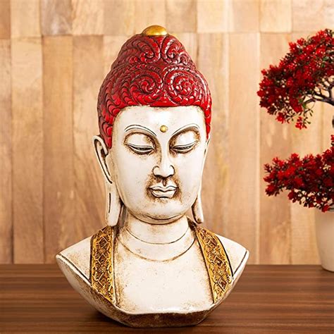 Buy Encender Buddha Face Resin Statue, 10.5 x 6.5 x 16 Inch Online at ...