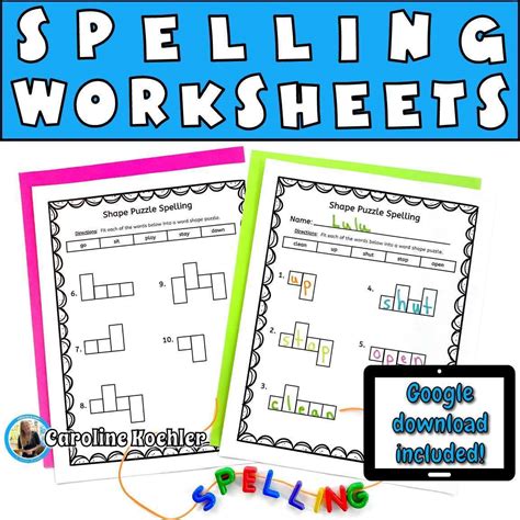 16 Spelling Exercise Ideas + Worksheets - Caroline Koehler at Celavora ...