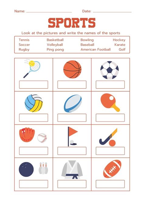 Image result for Sports Worksheet
