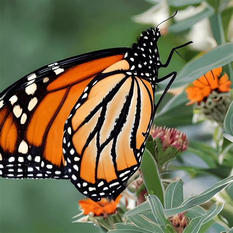 Monarch Butterfly on Milkweed · Creative Fabrica