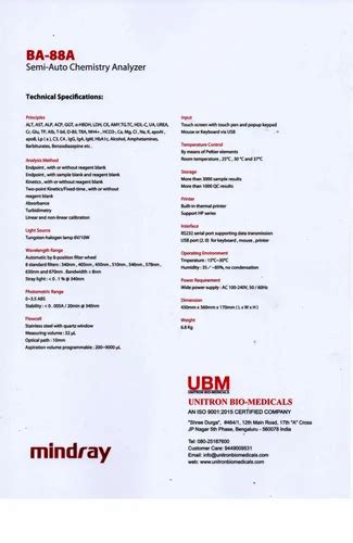 Biochemistry Analyzer - Mindray Bs 240 Clinical Chemistry Analyzer ...