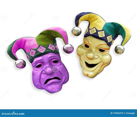 Mardi Gras Happy Sad Masks Clip Art