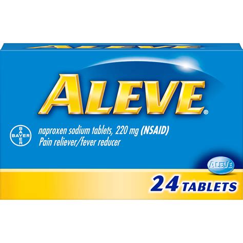 Aleve Pain Reliever/Fever Reducer Naproxen Sodium Caplets, 220 mg, 24 Ct - Walmart.com - Walmart.com