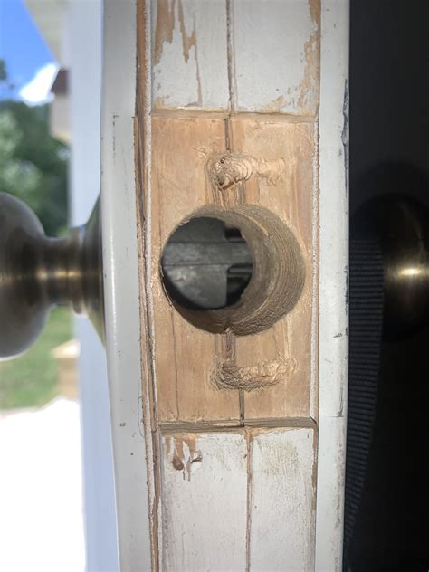 Fixing door latch screw holes with wood matches and gorilla wood glue ...