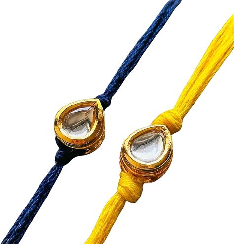 Buy Style Gallery Traditional delicate small kundan Thread Rakhi for ...